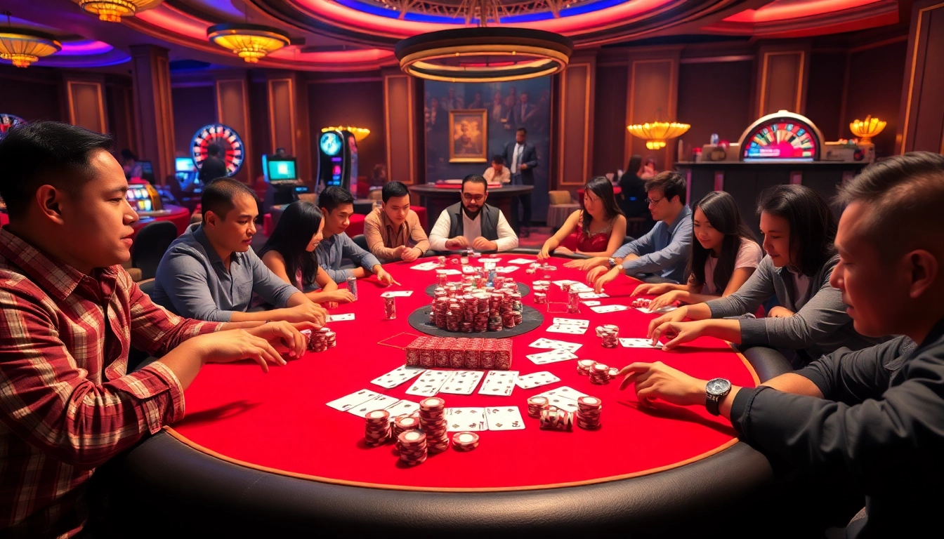 Kèo nhà cái hôm nay showcased at an engaging poker table filled with vibrant chips and cards.