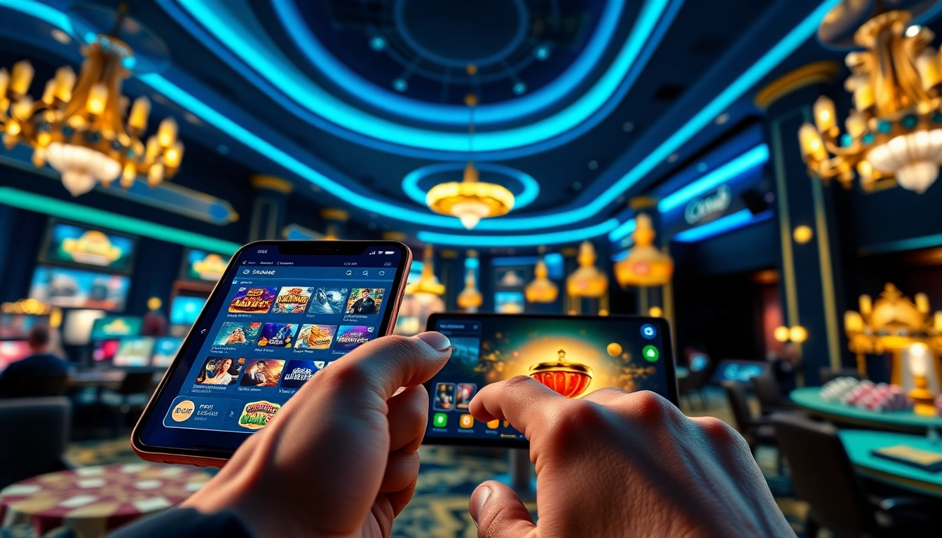 Exciting scene showcasing online gambling options at https://co88.london/ with modern casino interface and vibrant colors.