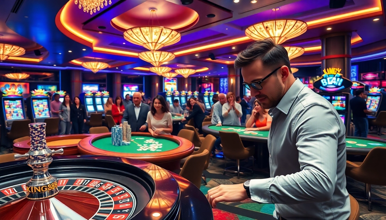 Experience the excitement of king88 as players engage at a luxurious casino gaming table.