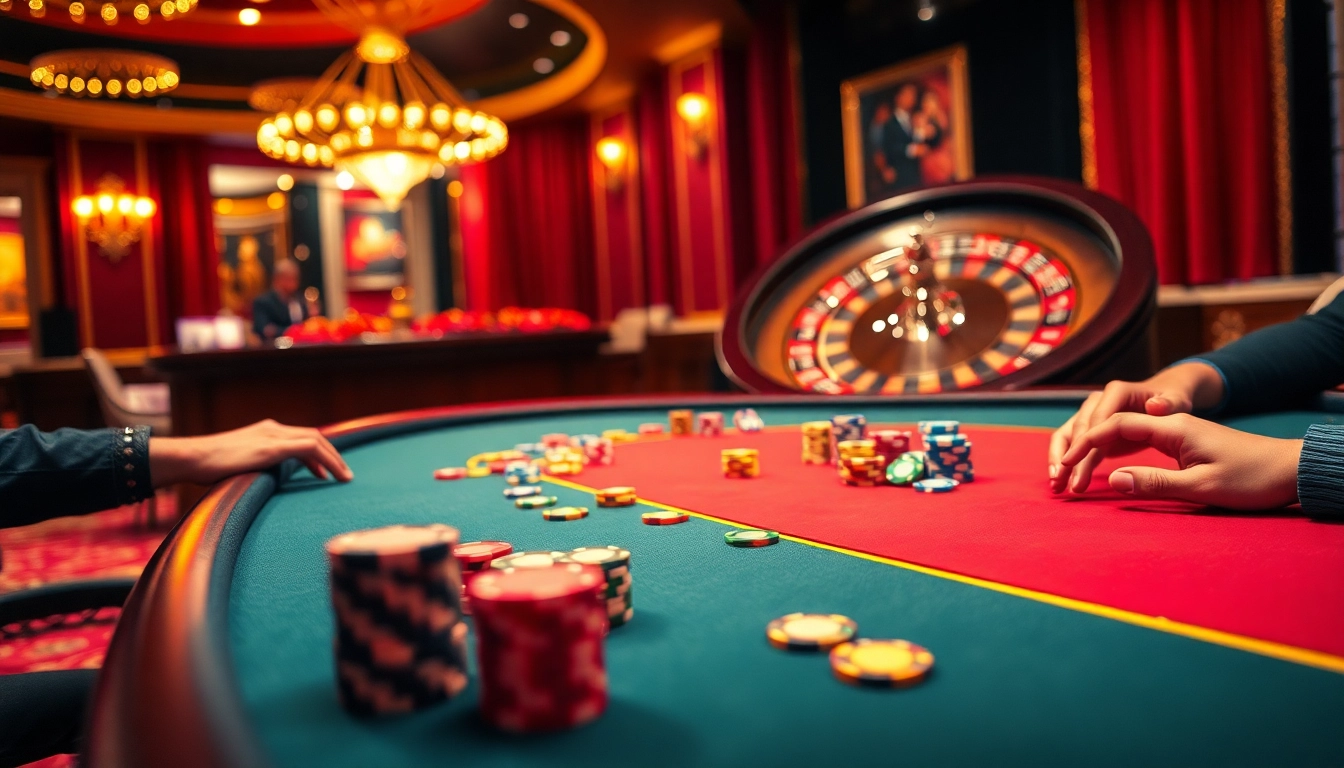 Experienced players enjoy a lively poker game at Bay789's luxury casino table.
