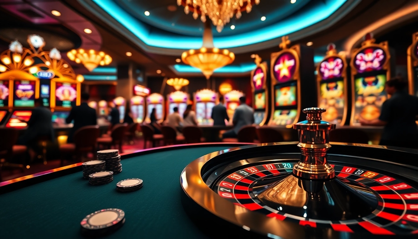 Experience the thrill of SODO CASINO with vibrant roulette wheels and poker chips.