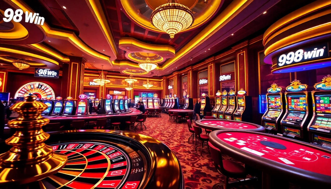 Experience thrilling gameplay at 98Win with vibrant casino tables and exciting betting action.