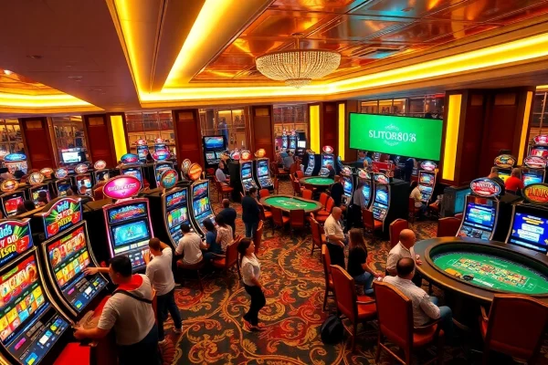 Players enjoying captivating slot888 machines in a luxurious casino environment.