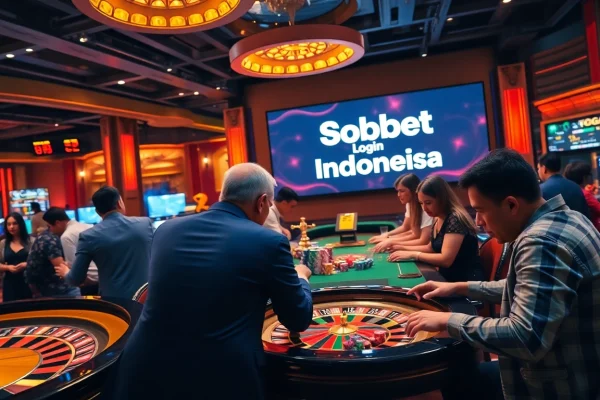 Experience sbobet login indonesia at a vibrant online sports betting table with colorful chips and odds displays.